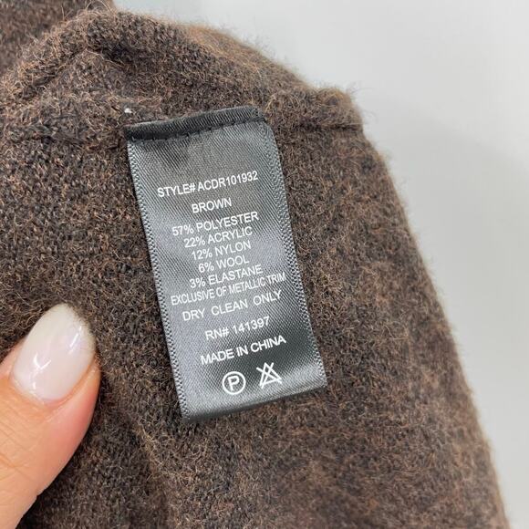 ASTR the Label | Lillian Sweater Dress in Brown Knit Off Shoulder Midi L - Picture 15 of 16